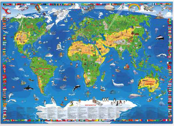 karta sveta 3d XXL DEČIJA KARTA SVETA : Domaća Knjižara karta sveta 3d